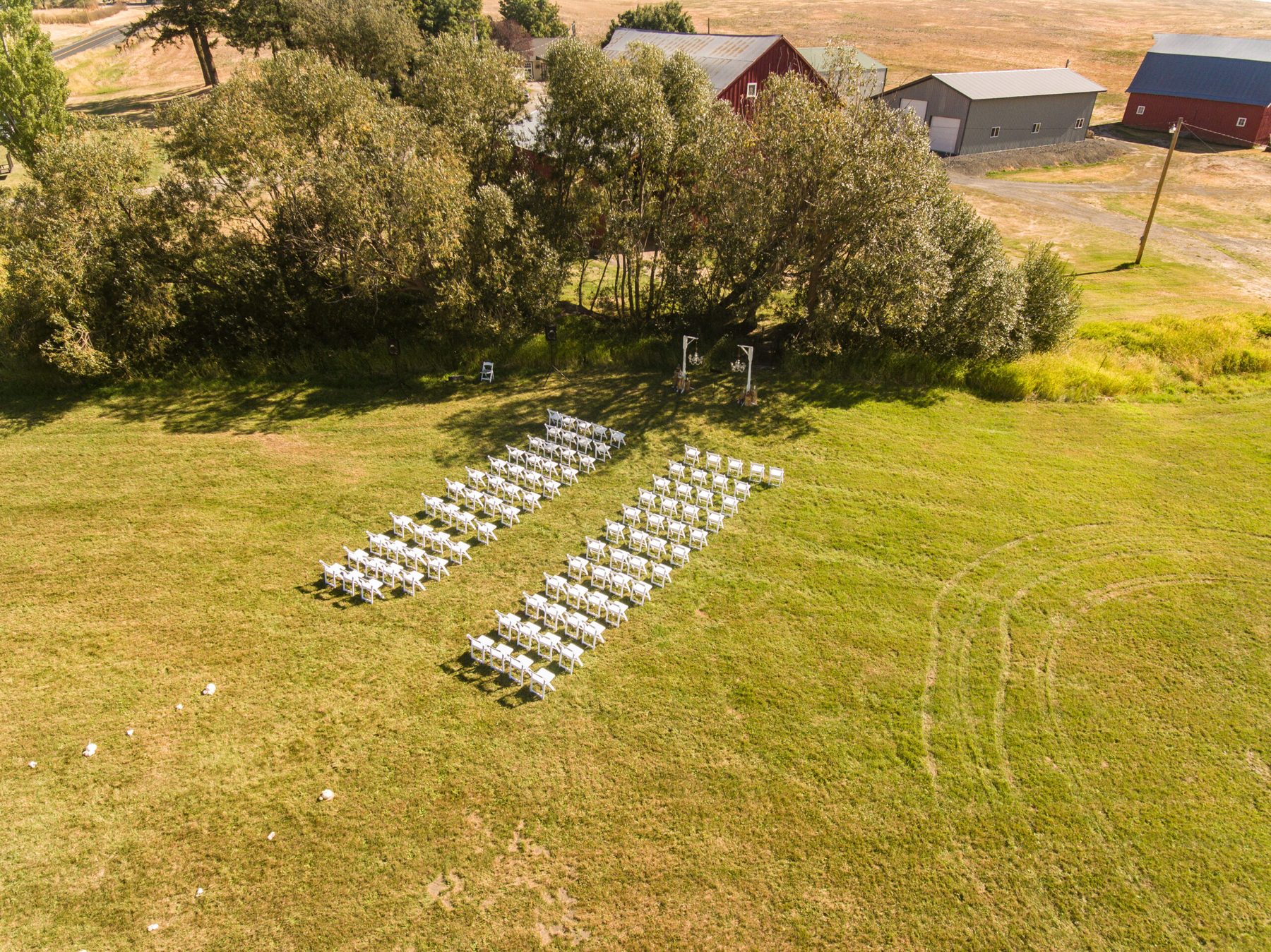 Drone overhead of the property