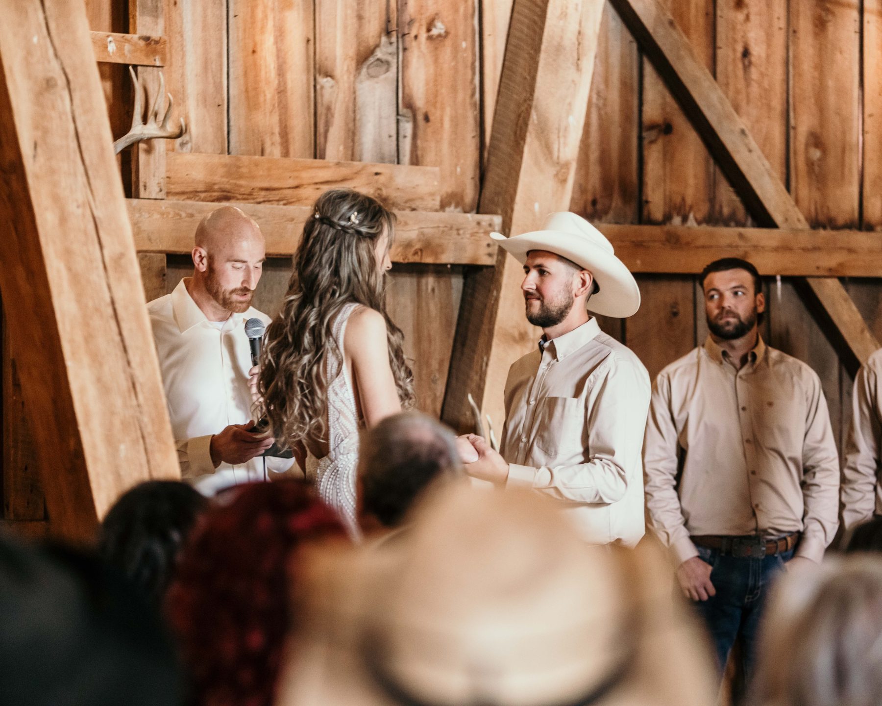 A couple at Reed Ranch on their wedding day
